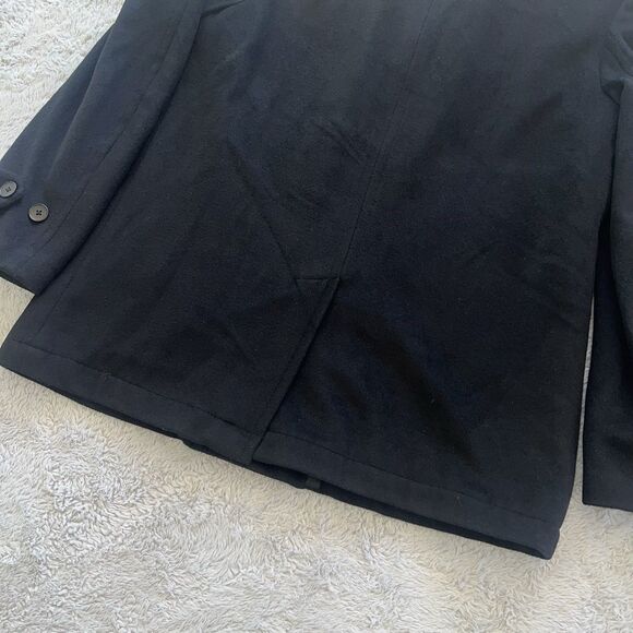 Theory Men’s Smitten Wool Cashmere Peacoat Double Breasted Black XL Military - Picture 9 of 9